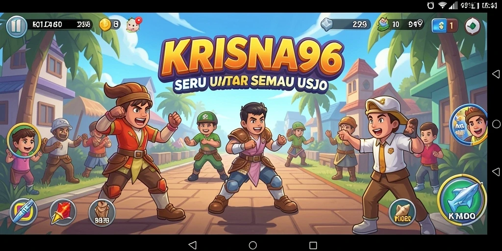 Screenshot gameplay KRISNA96 menampilkan aksi seru dan warna-warni.