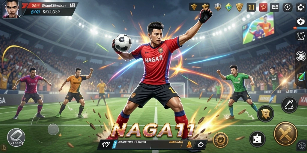 Tampilan gameplay <strong>NAGA11</strong> yang mendebarkan saat pertandingan berlangsung.
