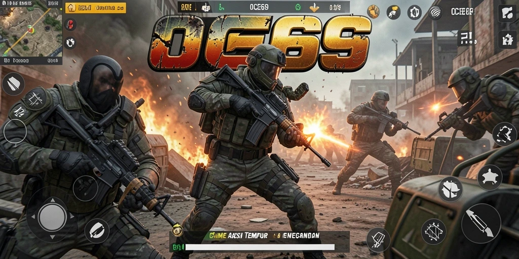 Screenshot OCE69 menampilkan intensitas tempur di medan perang.