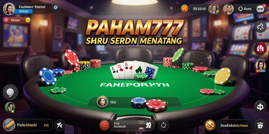Tampilan gameplay mendebarkan dalam PAHAM777 dengan banyak pemain poker.