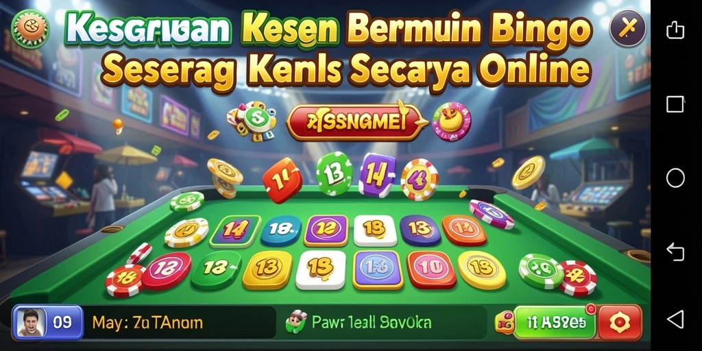 Tampilan layar utama RSNGAME saat bermain Bingo dengan fitur interaktif.